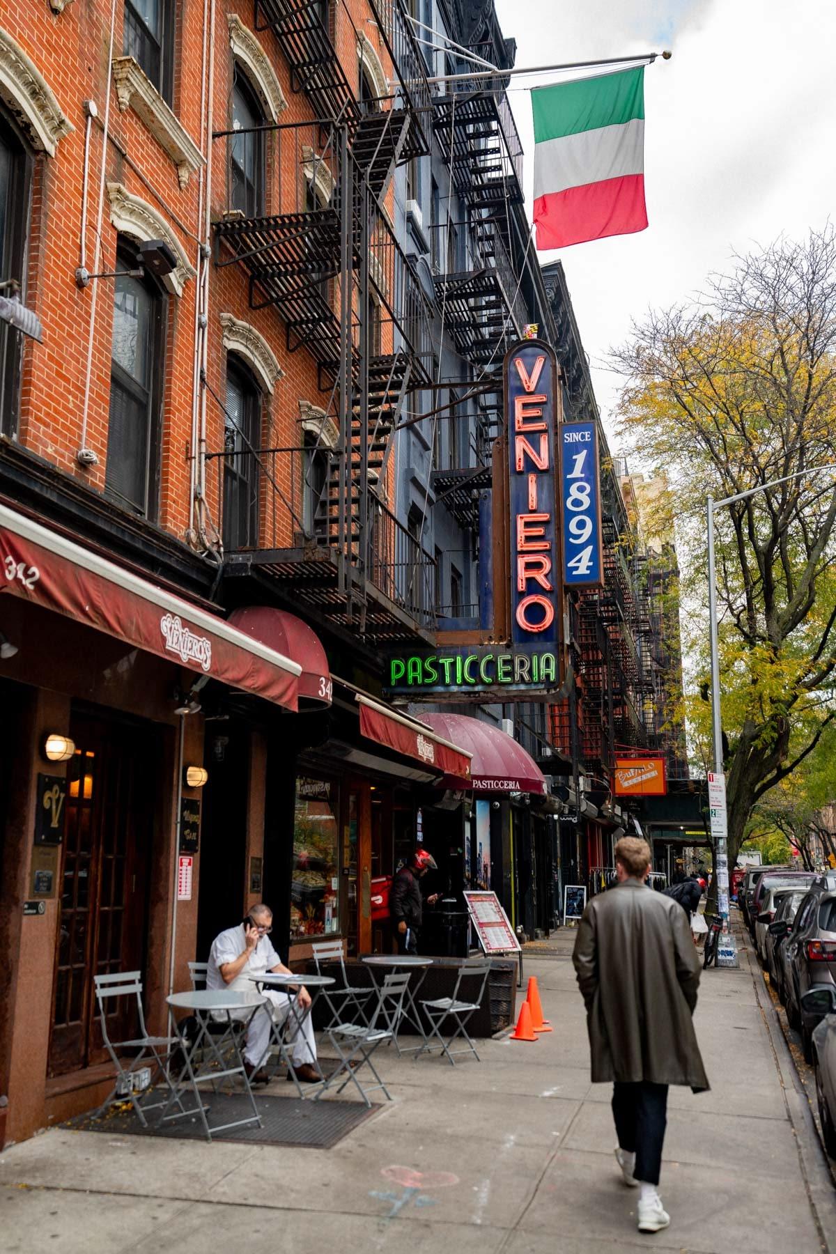East Village street with restaurants and bars